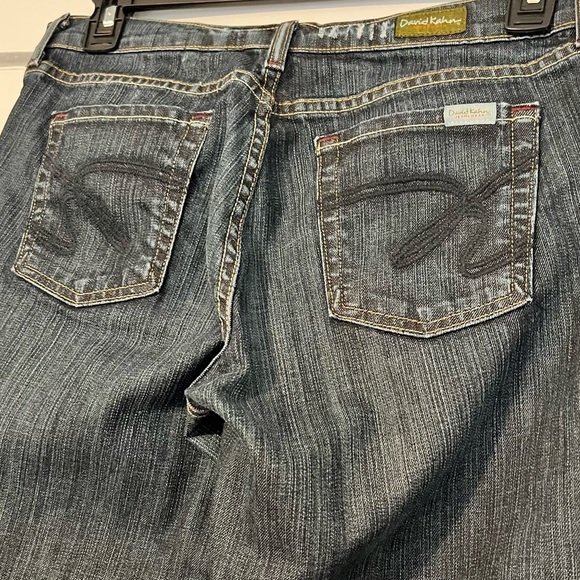 David Kahn Niki 818 Medium Wash Distressed Mid Rise Flare Leg Denim Jeans - Picture 5 of 16